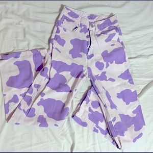 Womens Purple cow print jeans